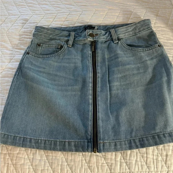 1. State l Zip Front Denim Skirt l 6 - Picture 1 of 5